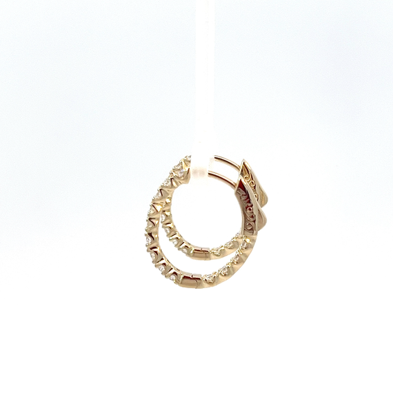14 Karat Inside-Outside Oval Hoop Earrings