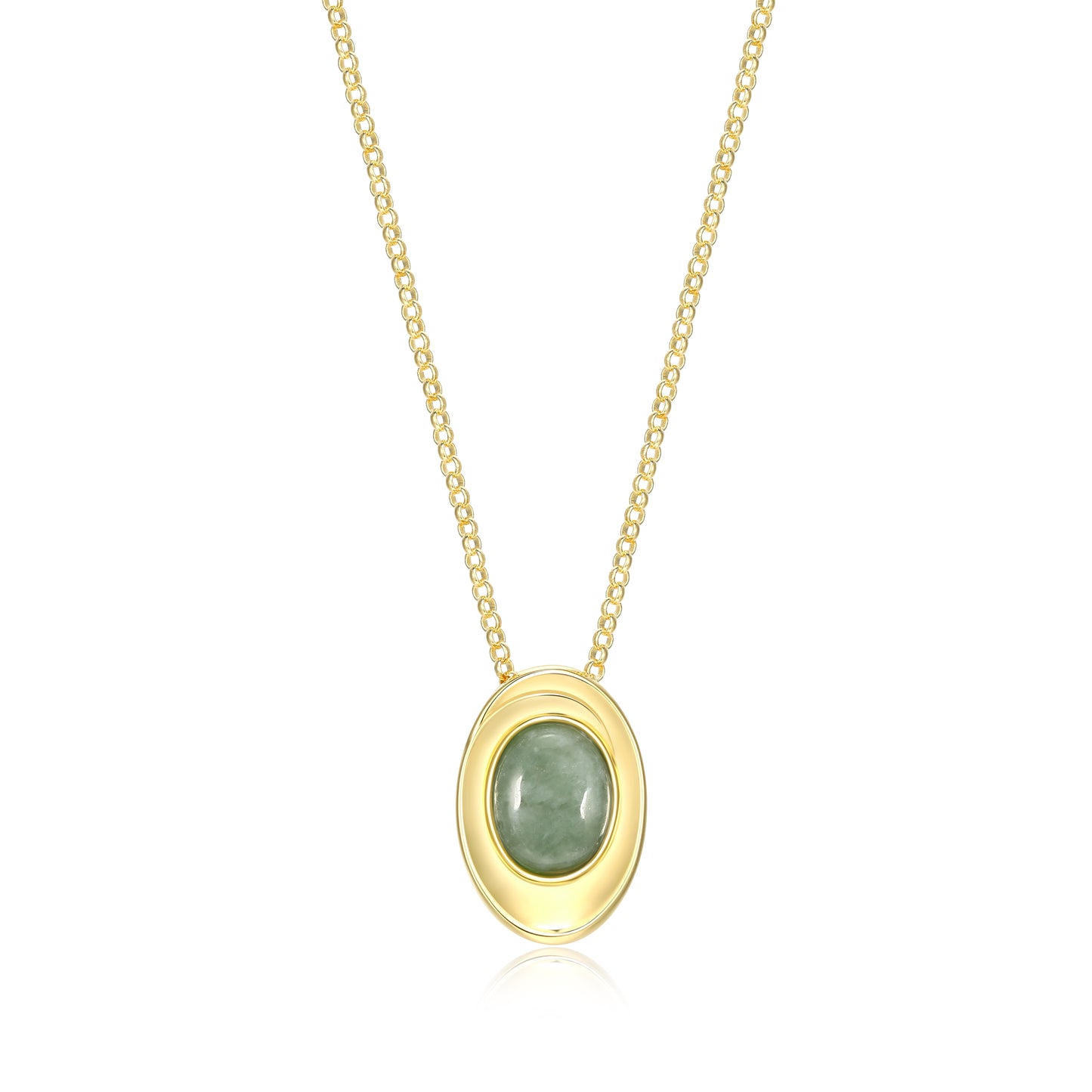 Elle Sterling Silver Gold Plated Jade Pendant