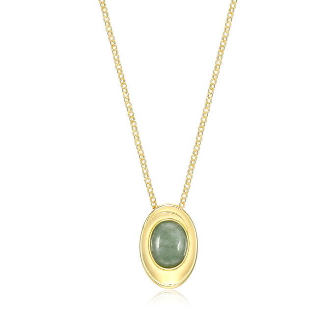 Elle Sterling Silver Gold Plated Jade Pendant
