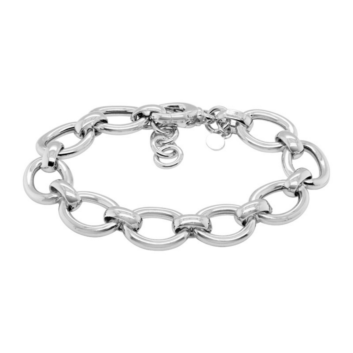Sterling silver oval link bracelet
