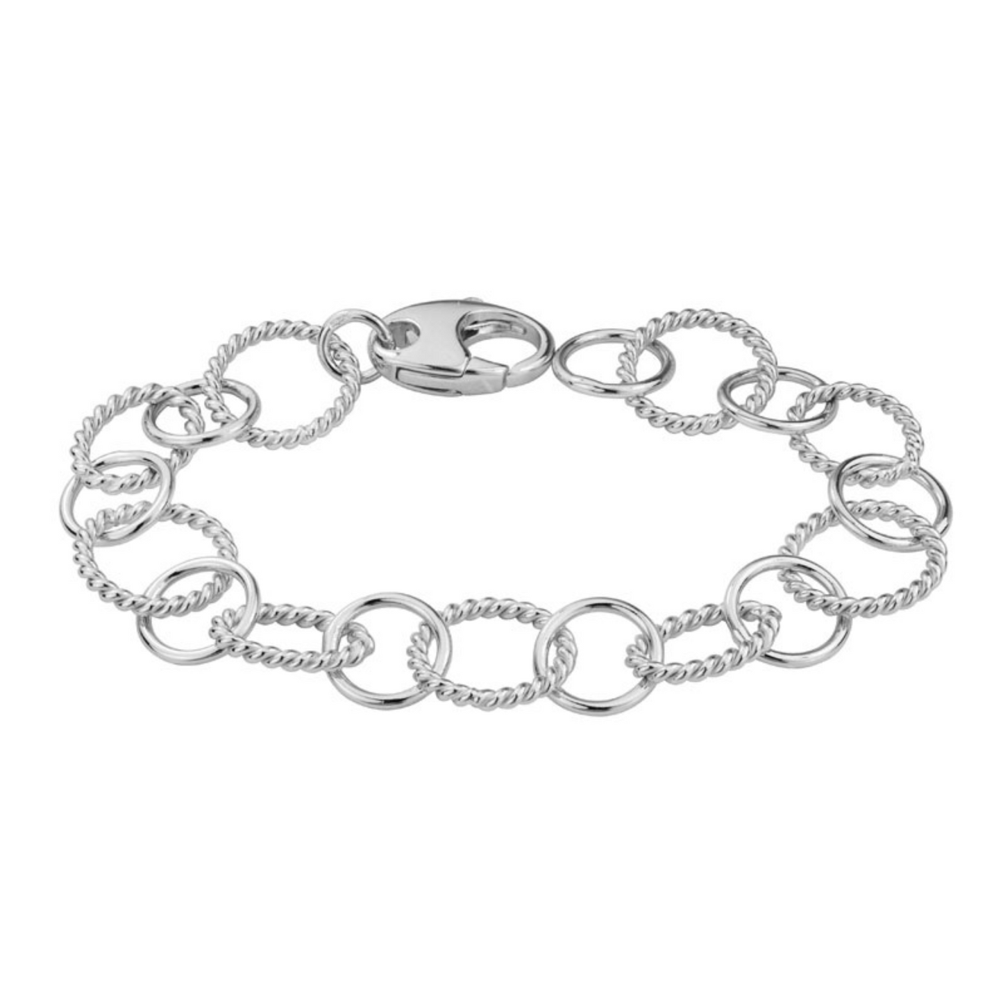 Sterling silver circle link bracelet