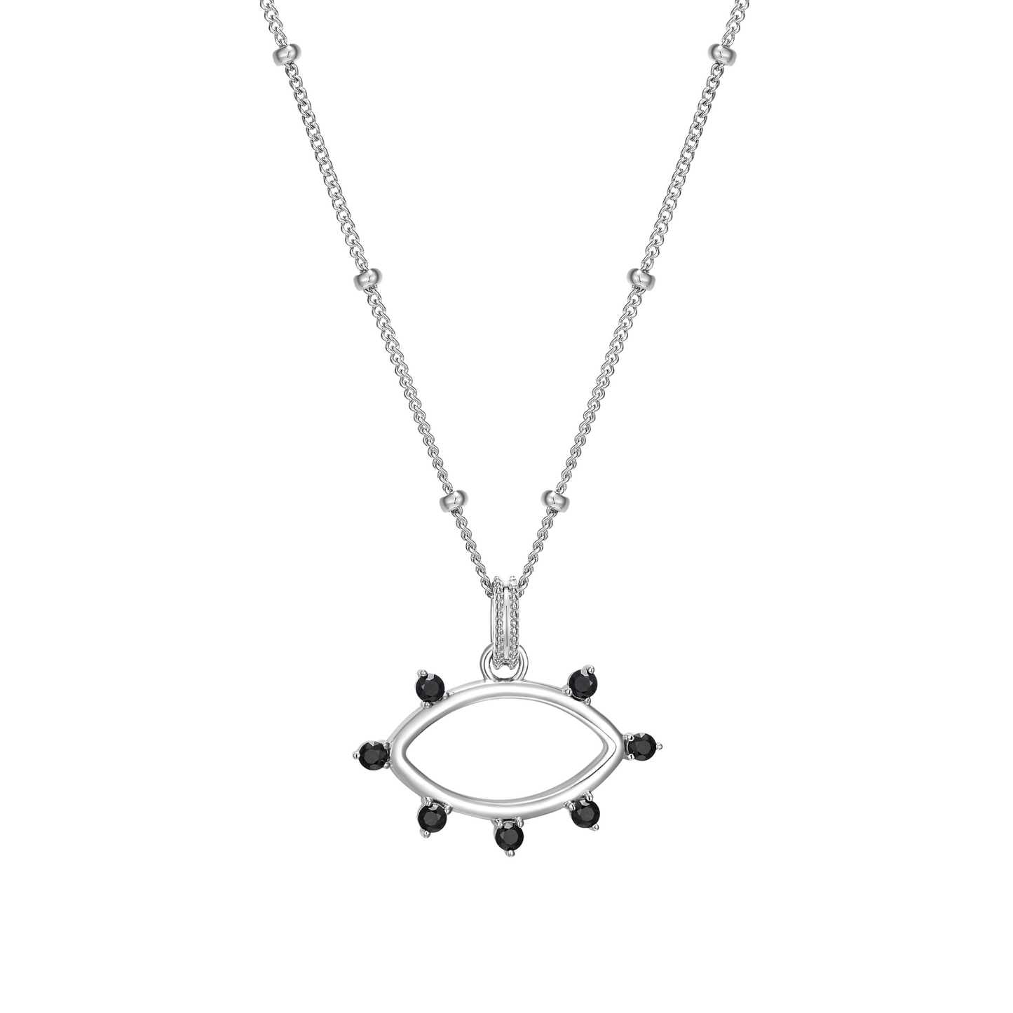 Sterling silver evil eye pendant.