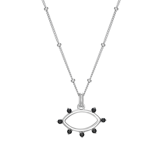 Sterling silver evil eye pendant.