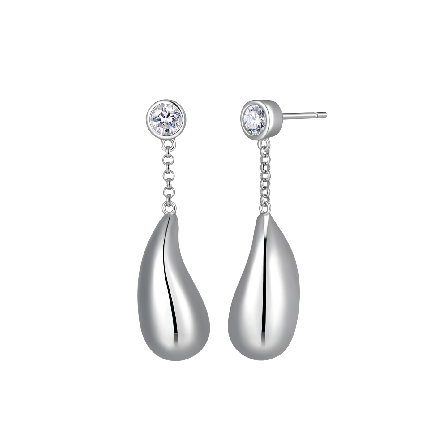 Elle sterling silver teardrop dangle earrings
