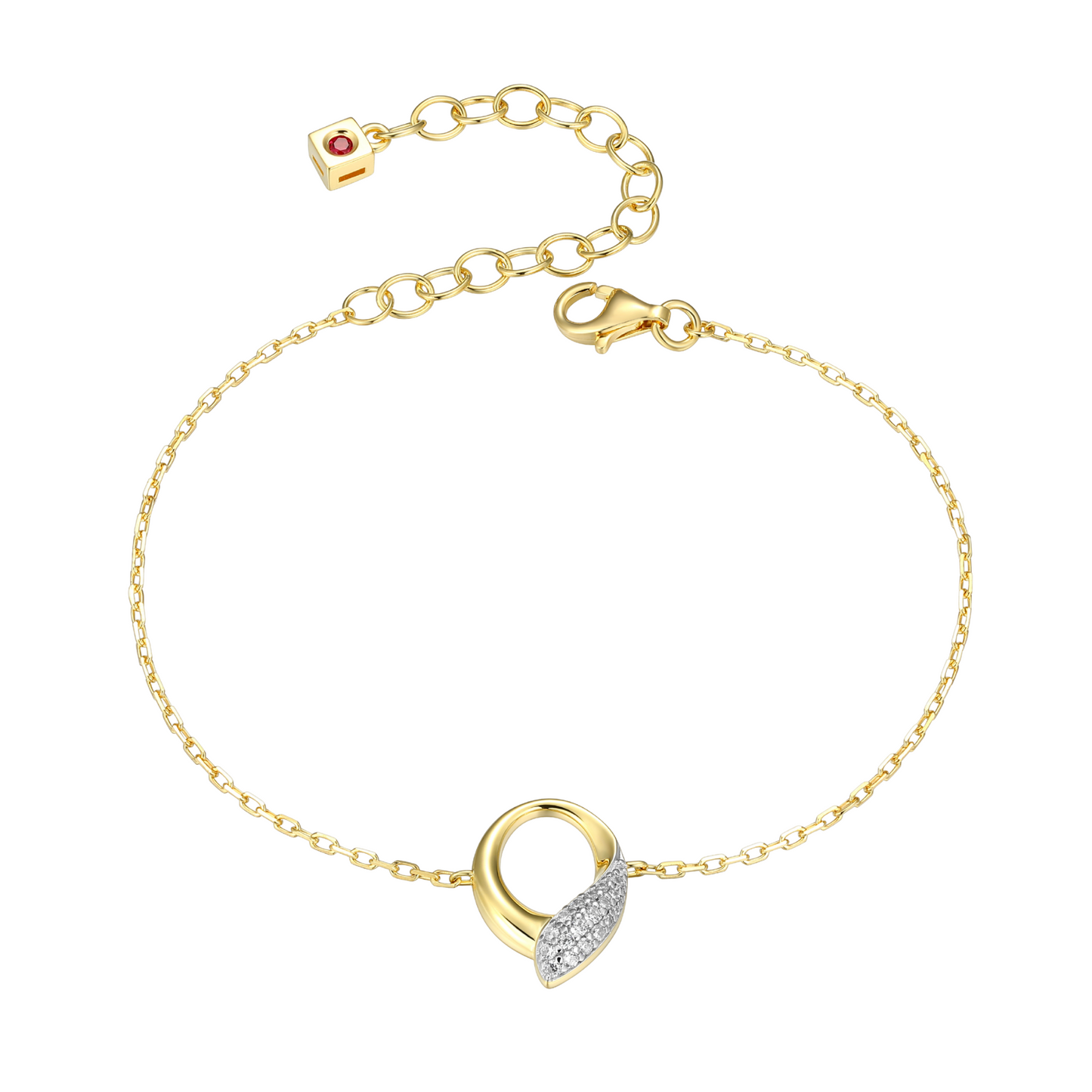 Elle Sterling Silver Gold Plated Free Form Bracelet