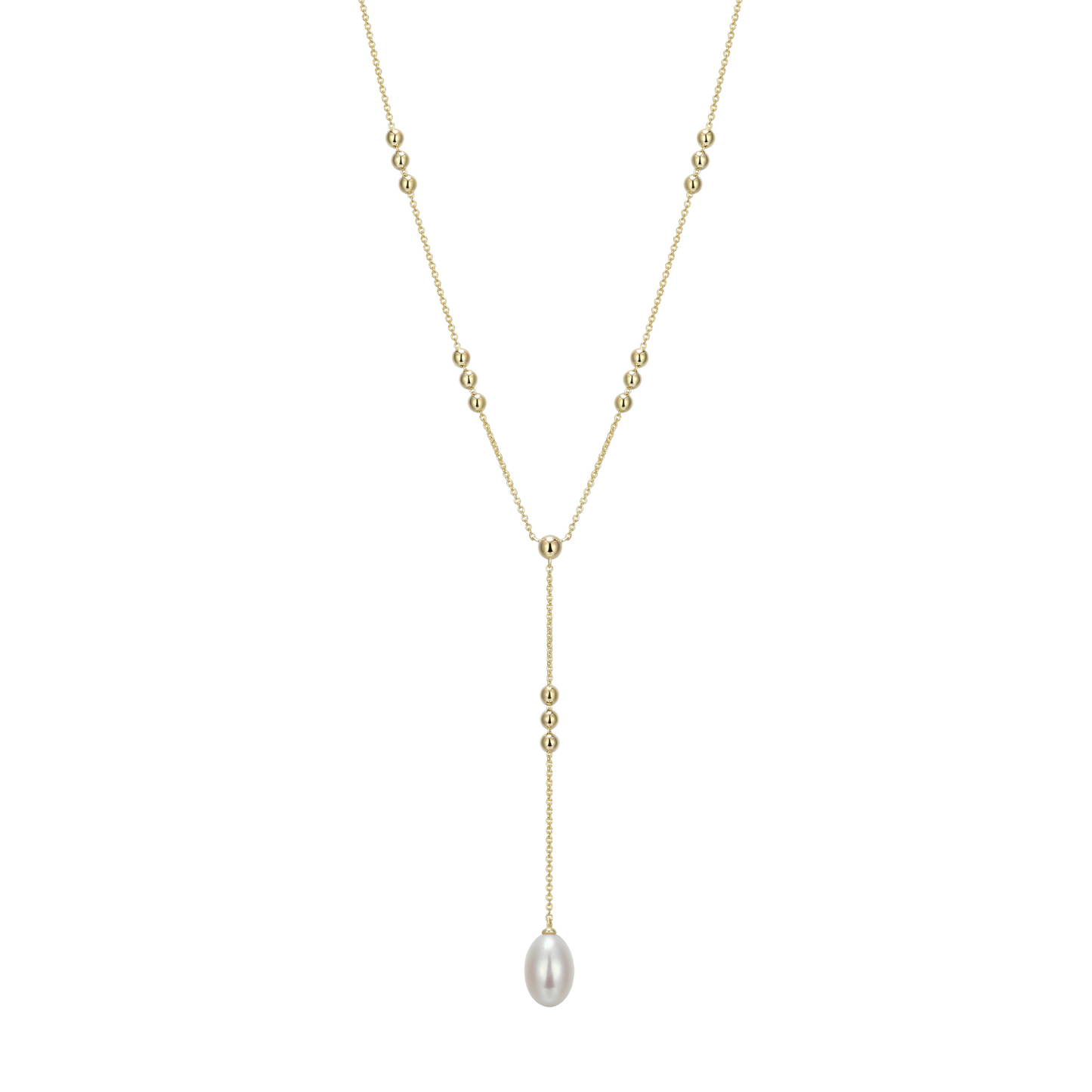 Elle Sterling Silver Gold Plated Drop Pearl Pendant