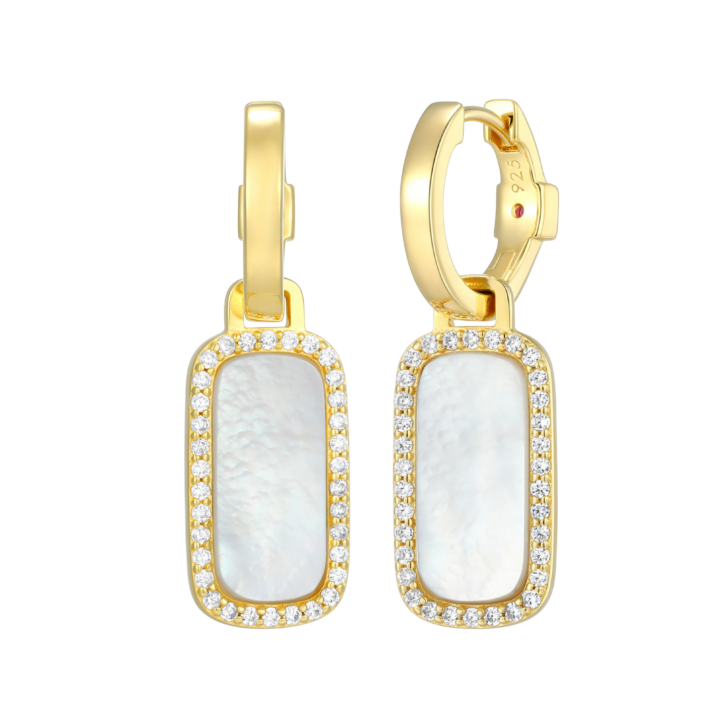 Elle Sterling Silver Gold Plated MOP Earrings