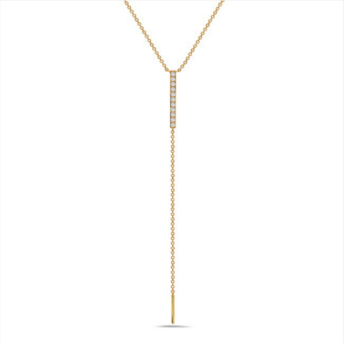 14 Karat Yellow Gold Diamond Lariat Necklace 0.14ctw