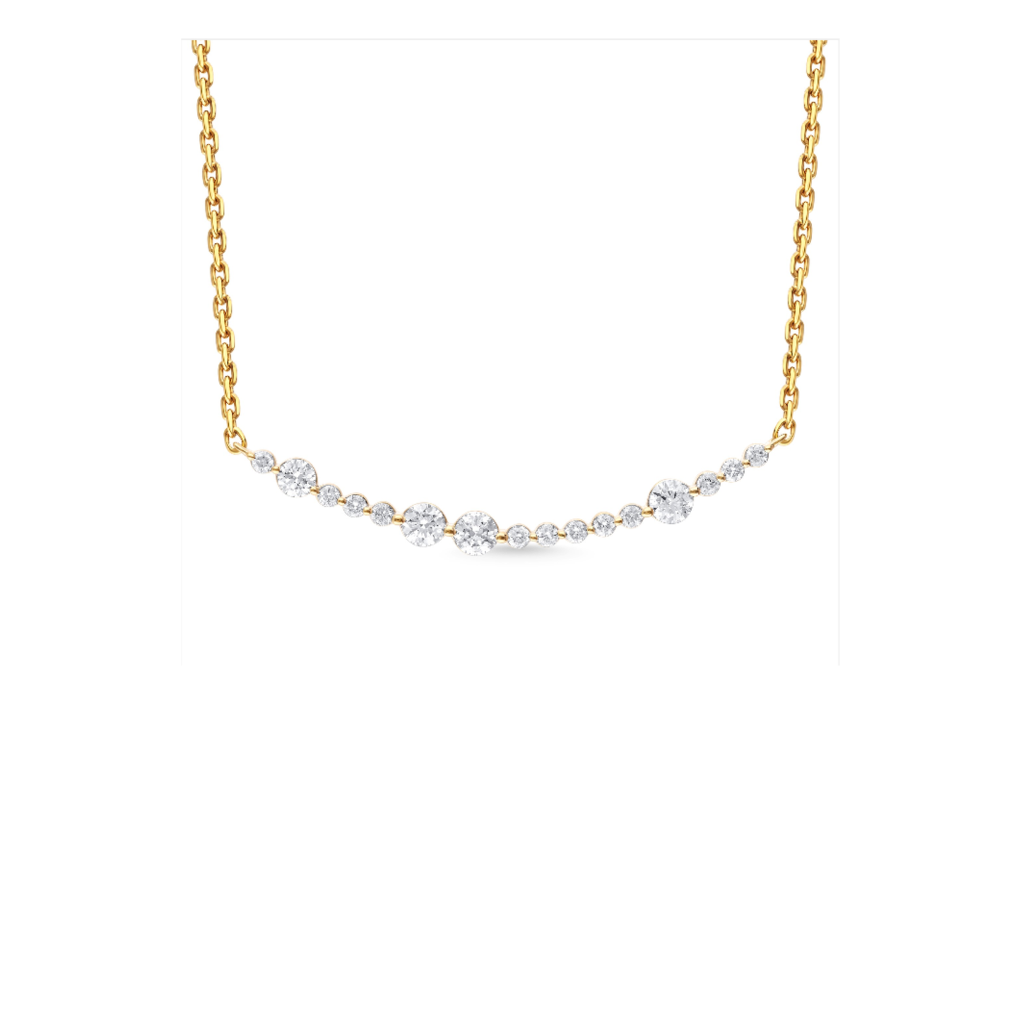 14 Karat Yellow Gold Diamond Smile Necklace