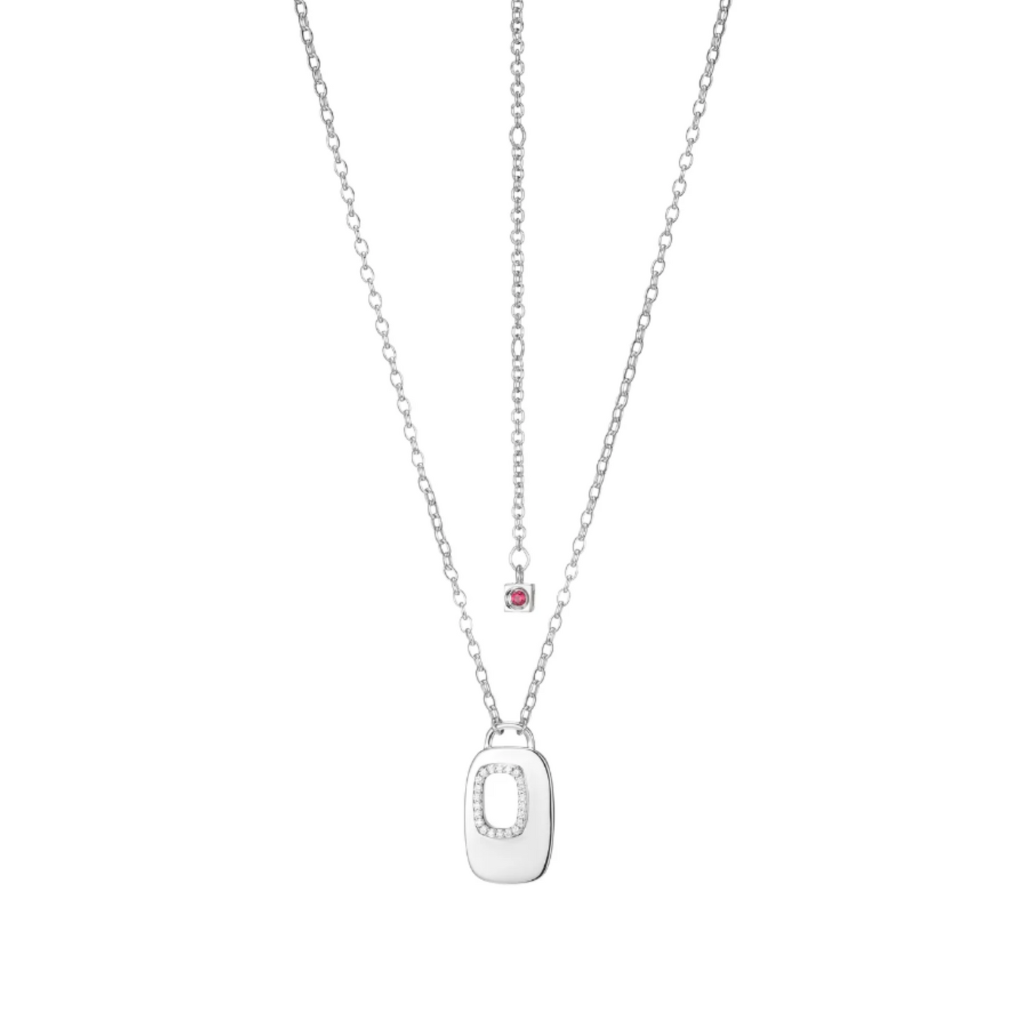 Elle Sterling Silver Rectangular Drop Pendant