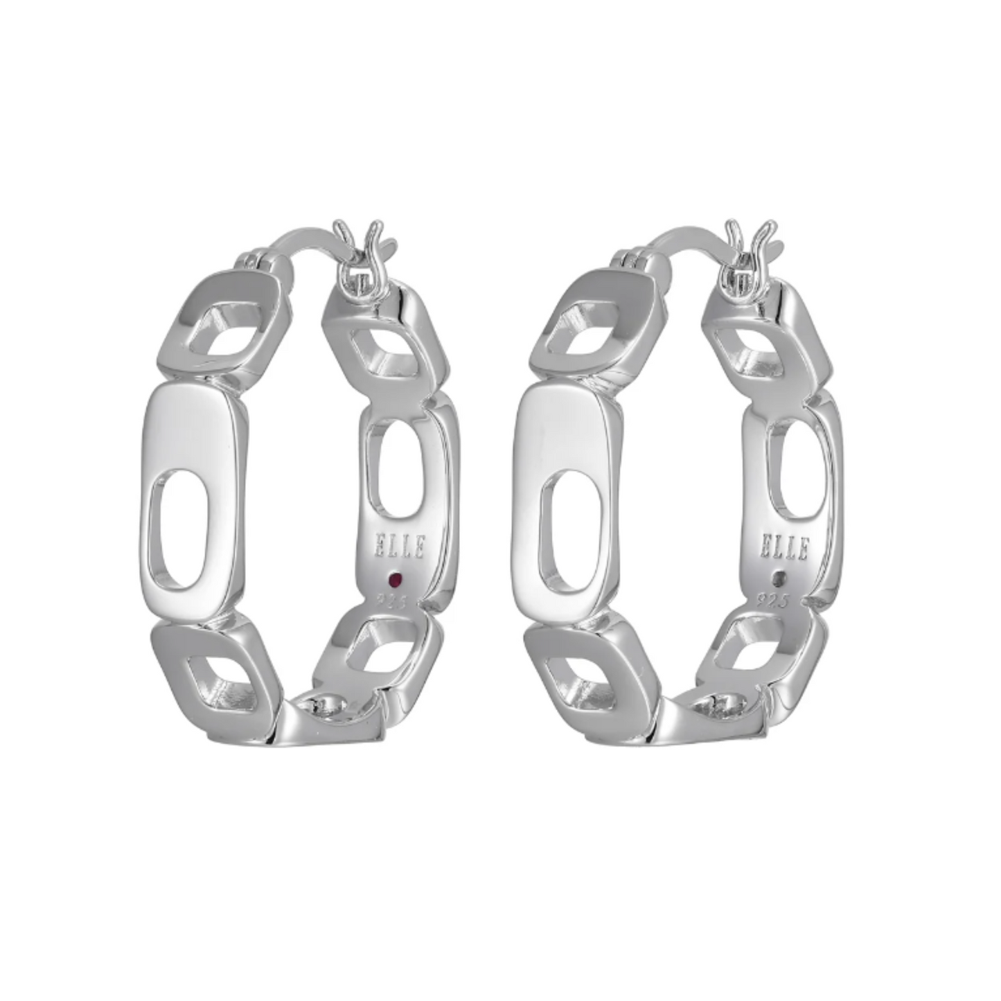 Elle sterling silver hoop earrings