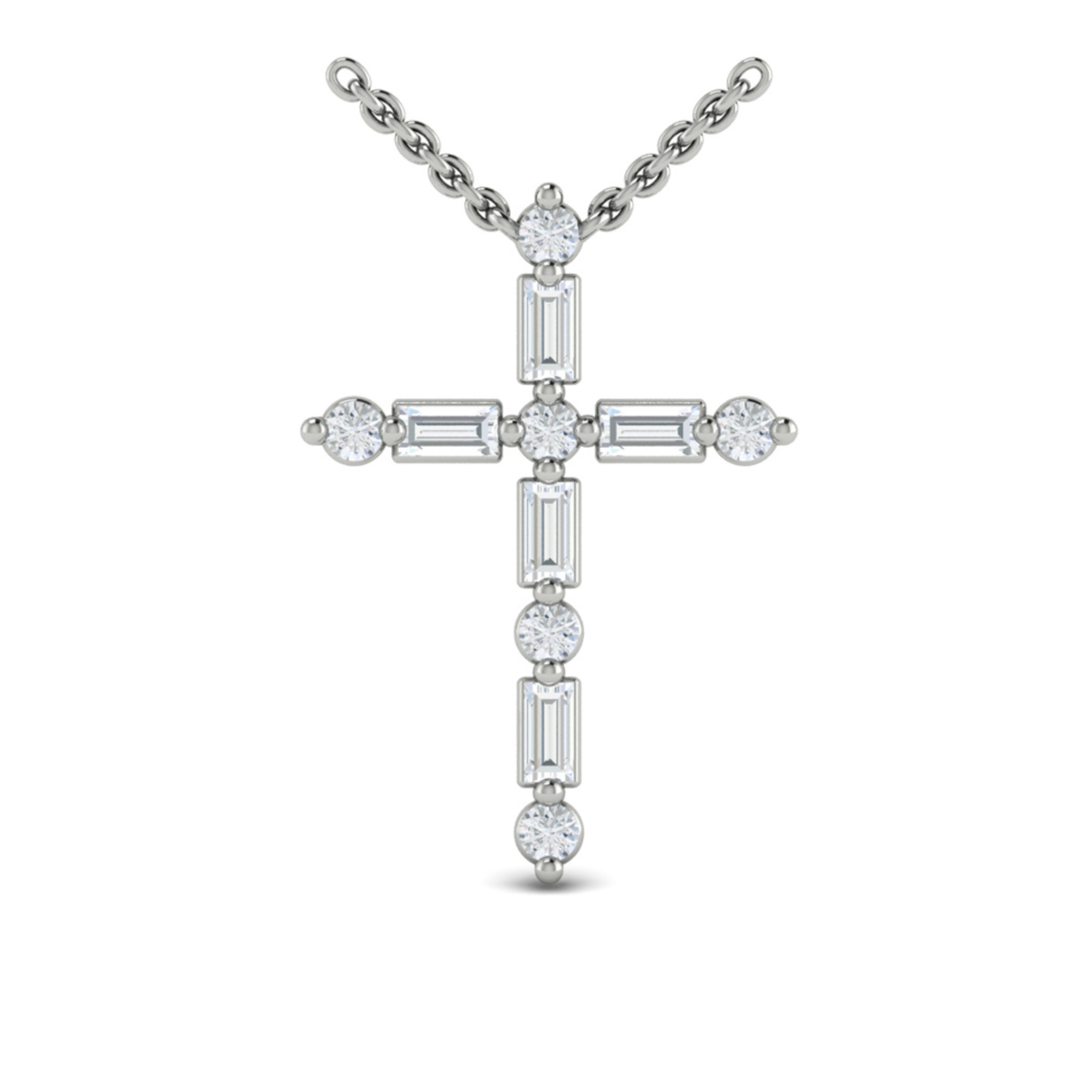 White diamond sales cross pendant