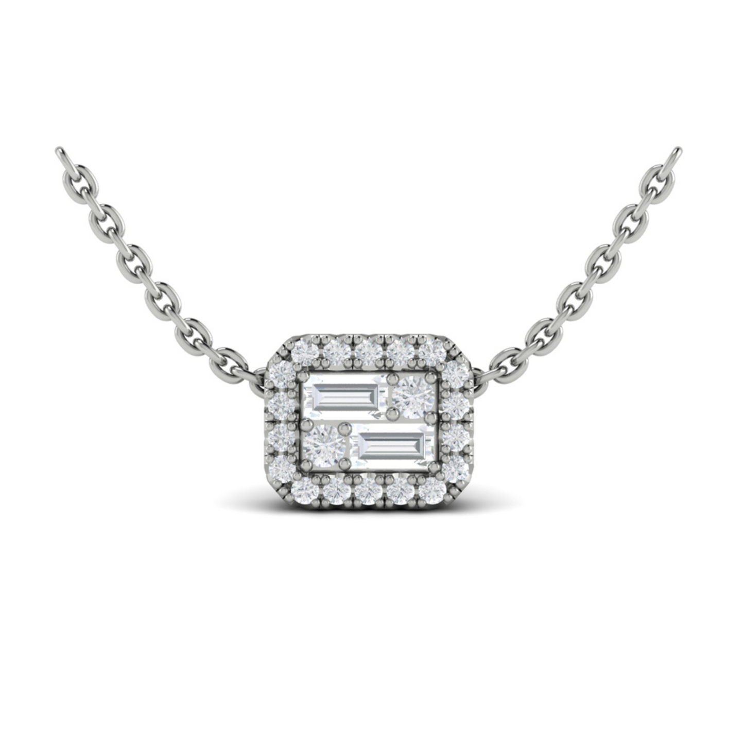 Vlora White Diamond Cluster Pendant