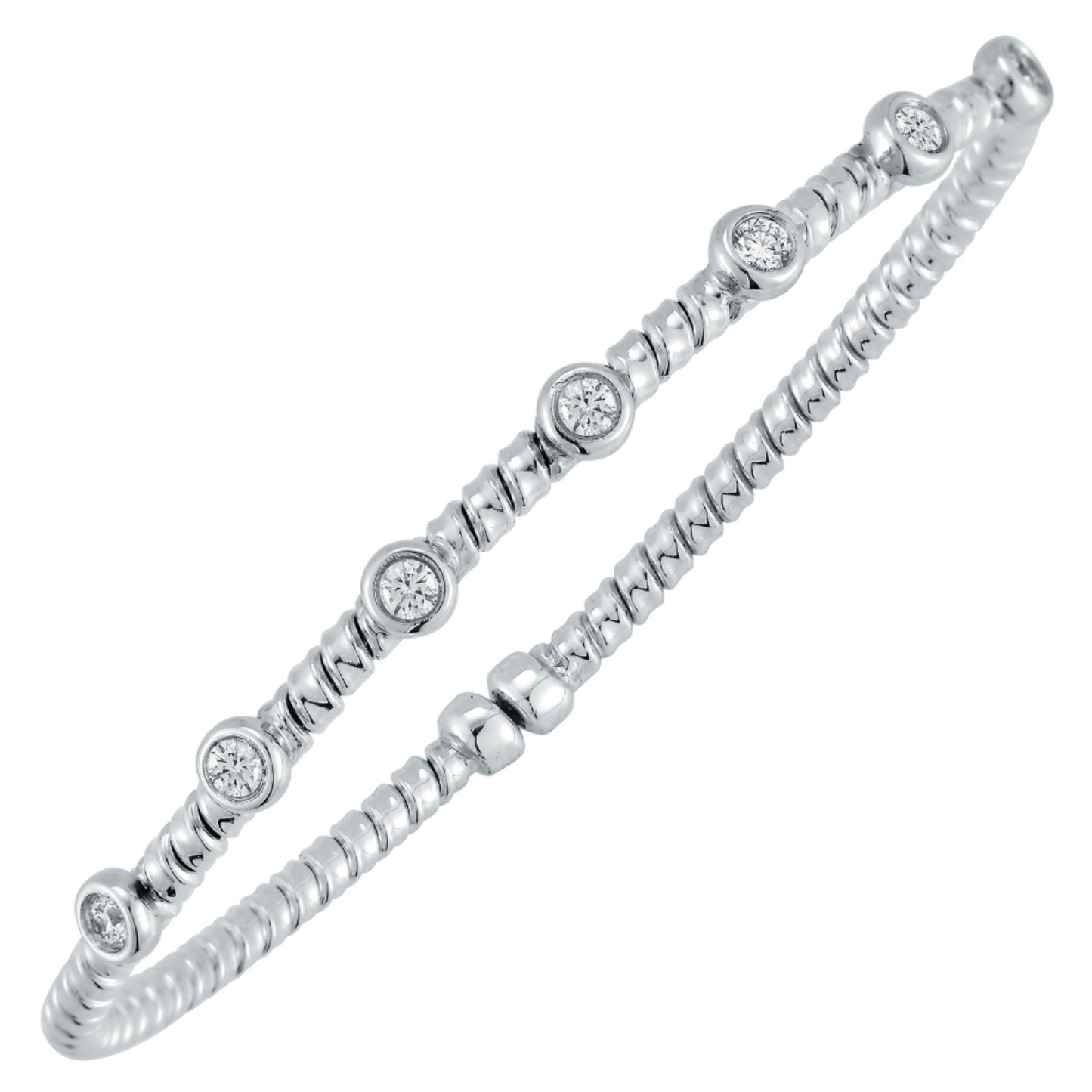 White 18k seven station diamond bracelet