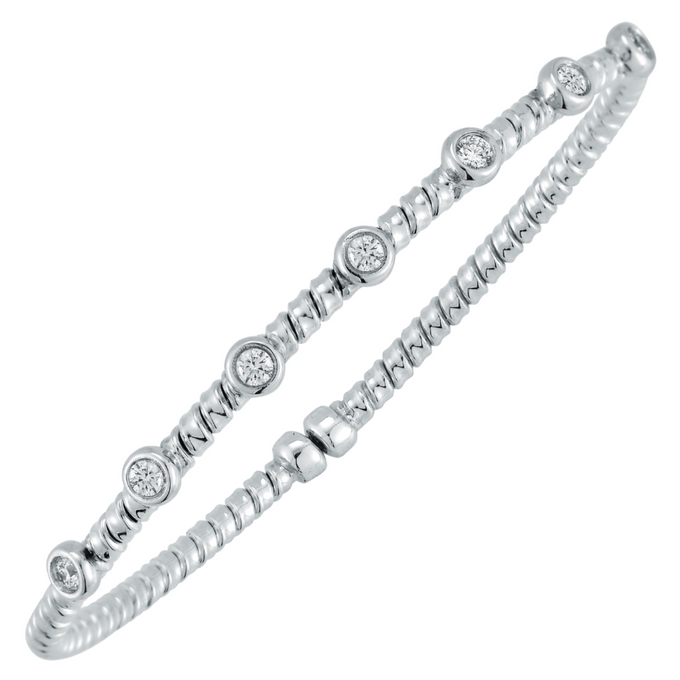 White 18k seven station diamond bracelet
