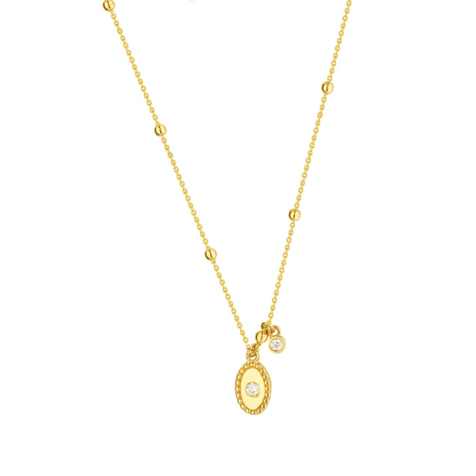 14k yellow diamond dangle pendant