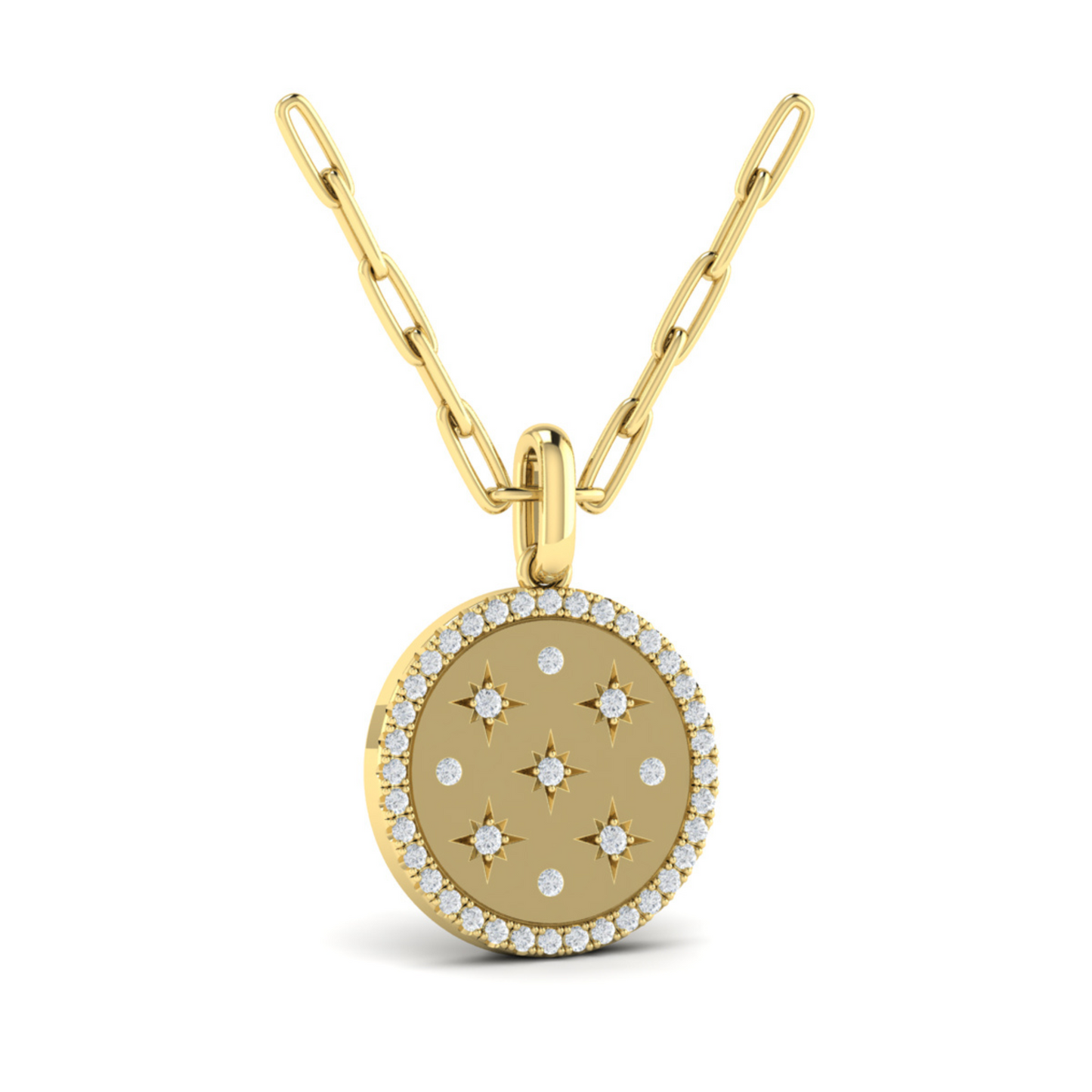 Vlora yellow 14k gold diamond pendant