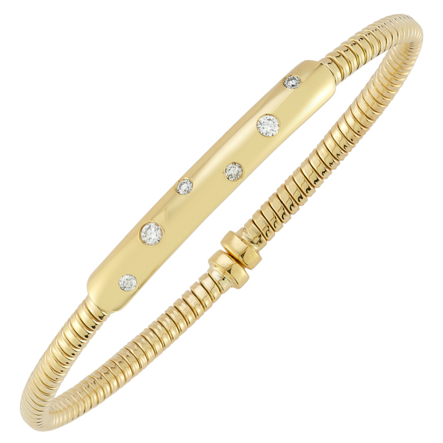 Burnished Diamond 18k Yellow Cuff Bracelet