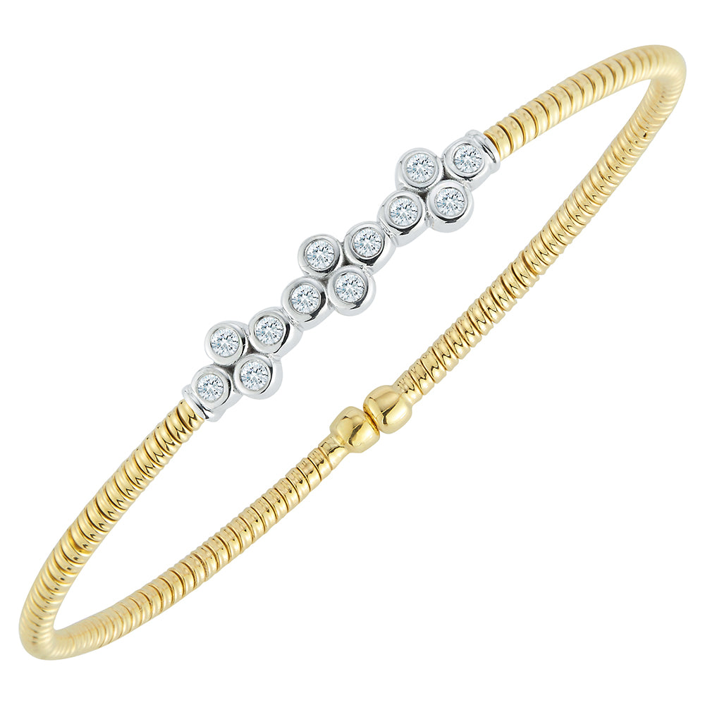 18K Diamond Bezel Cuff Bracelet