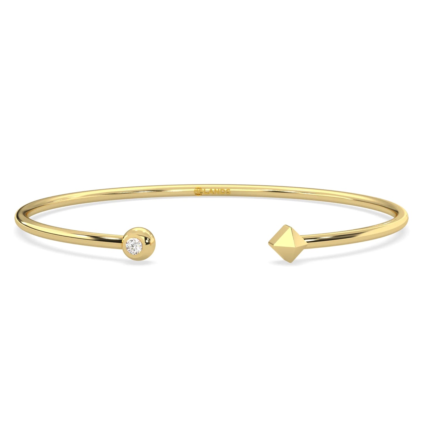 Yellow modern cuff bracelet with earth design