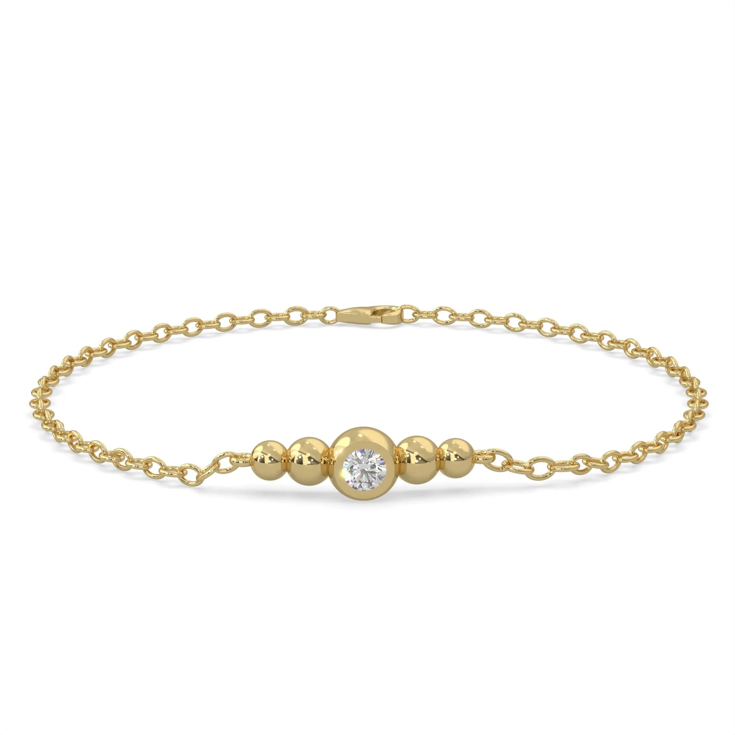 White modern bracelet with electrum station.