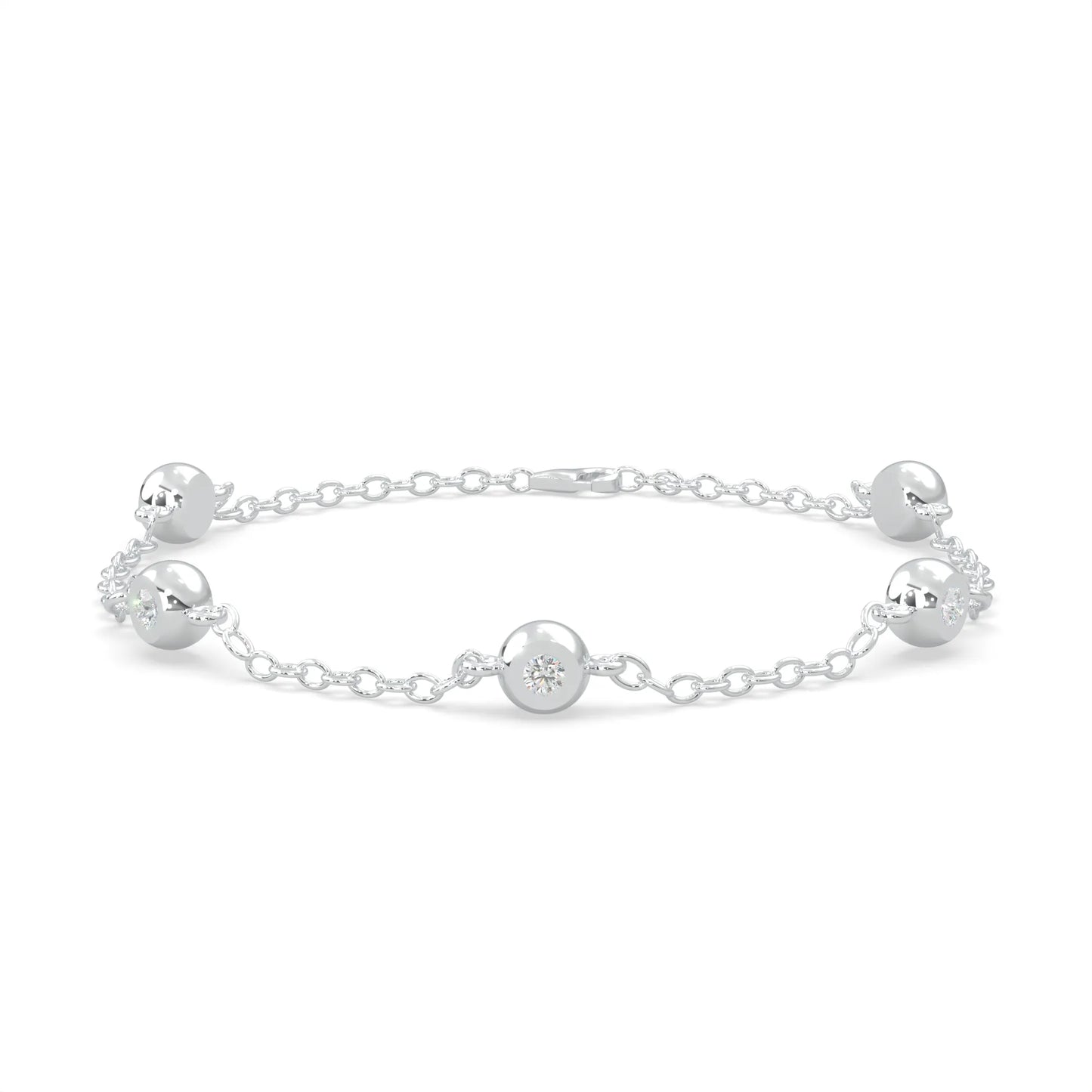 White modern bracelet with diamonds by the yard