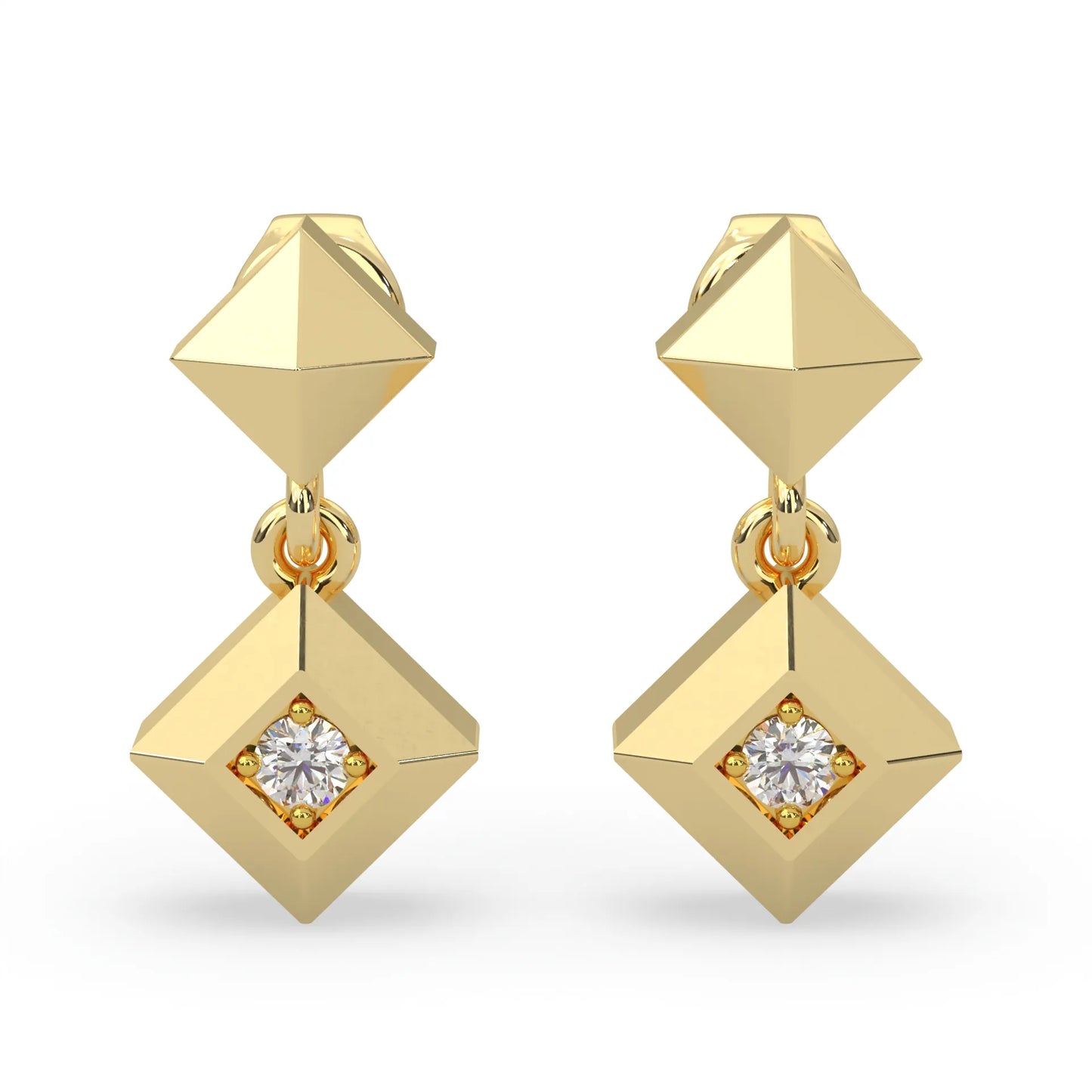 Yellow modern electrum dangle earrings for women