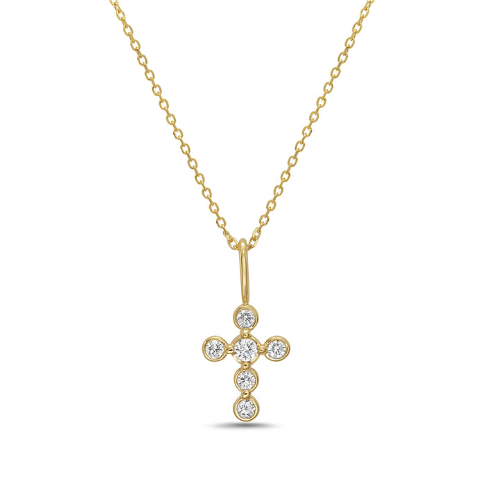 14K Diamond Cross Pendant