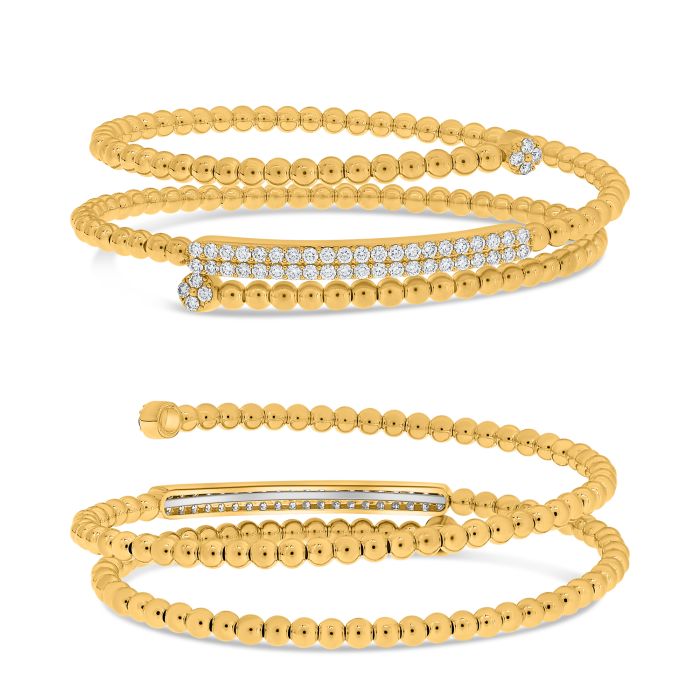 14K Bypass Wrap Diamond Bracelet