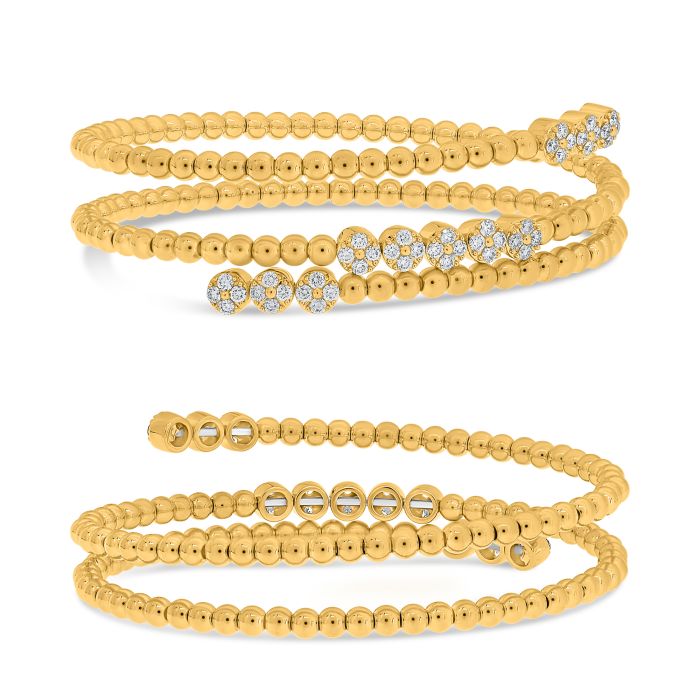 14K Bypass Wrap Diamond Bracelet