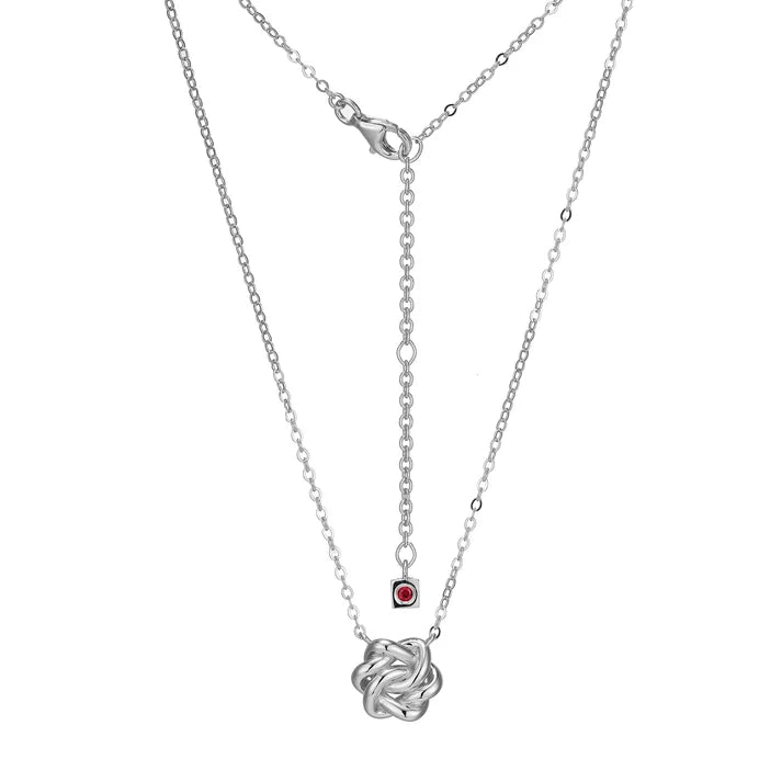 Sterling Silver Rhodium Plated Knot Necklace