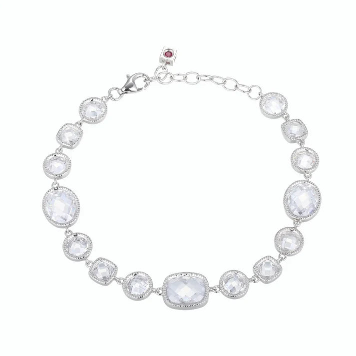 Sterling Silver Rhodium Plated CZ Essence Bracelet