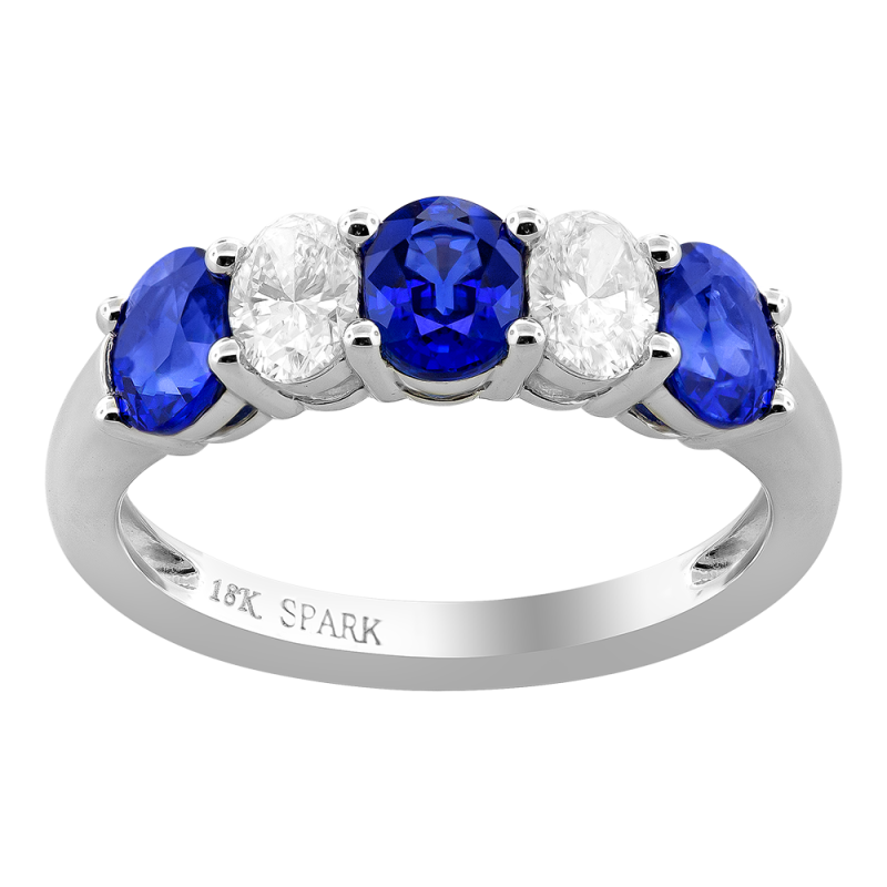 18K Sapphire and Diamond Fashion Ring