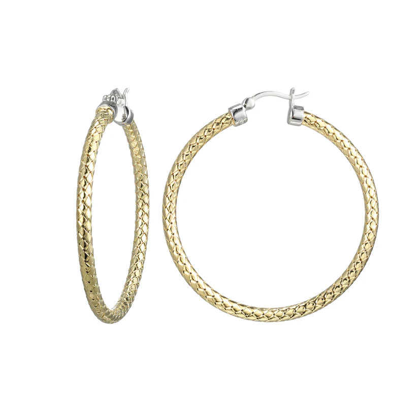 Sterling Silver Gold Plated Hoop Earrings