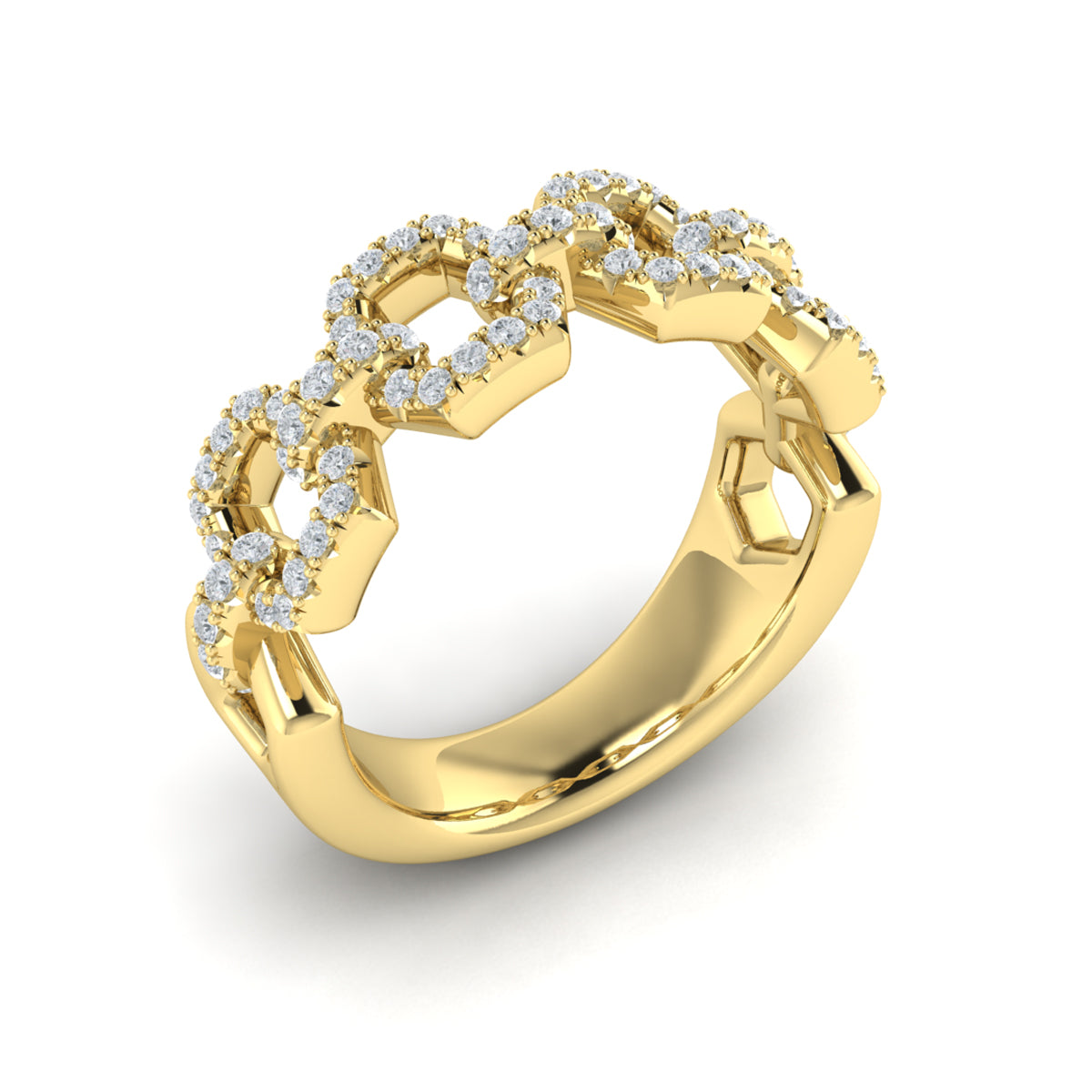 Chain link ring on sale gold