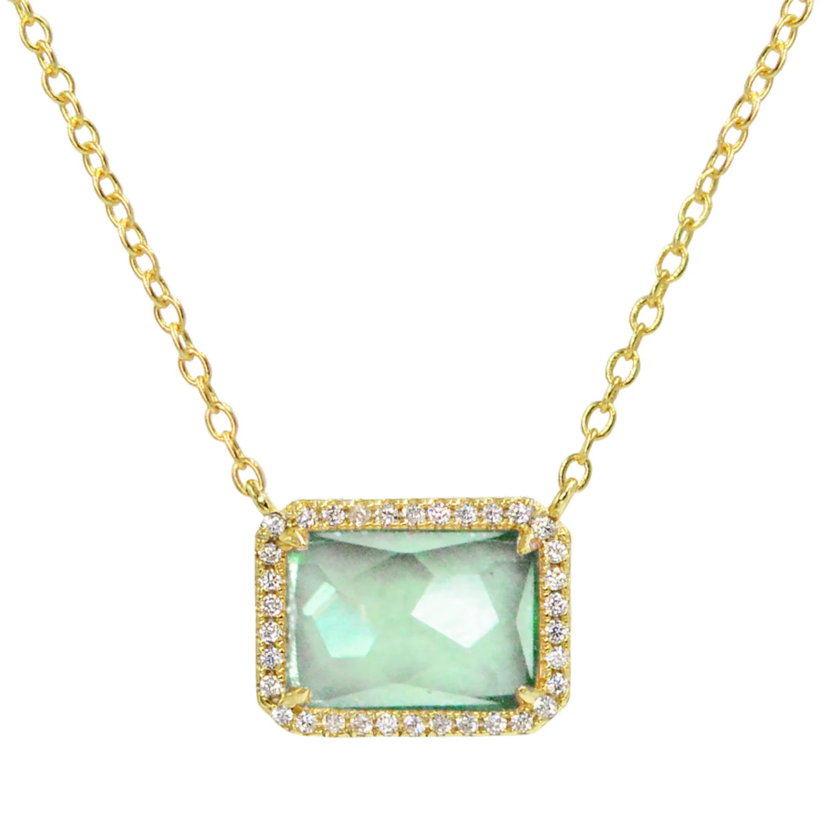 Sterling Silver Gold Plated Halo Necklace