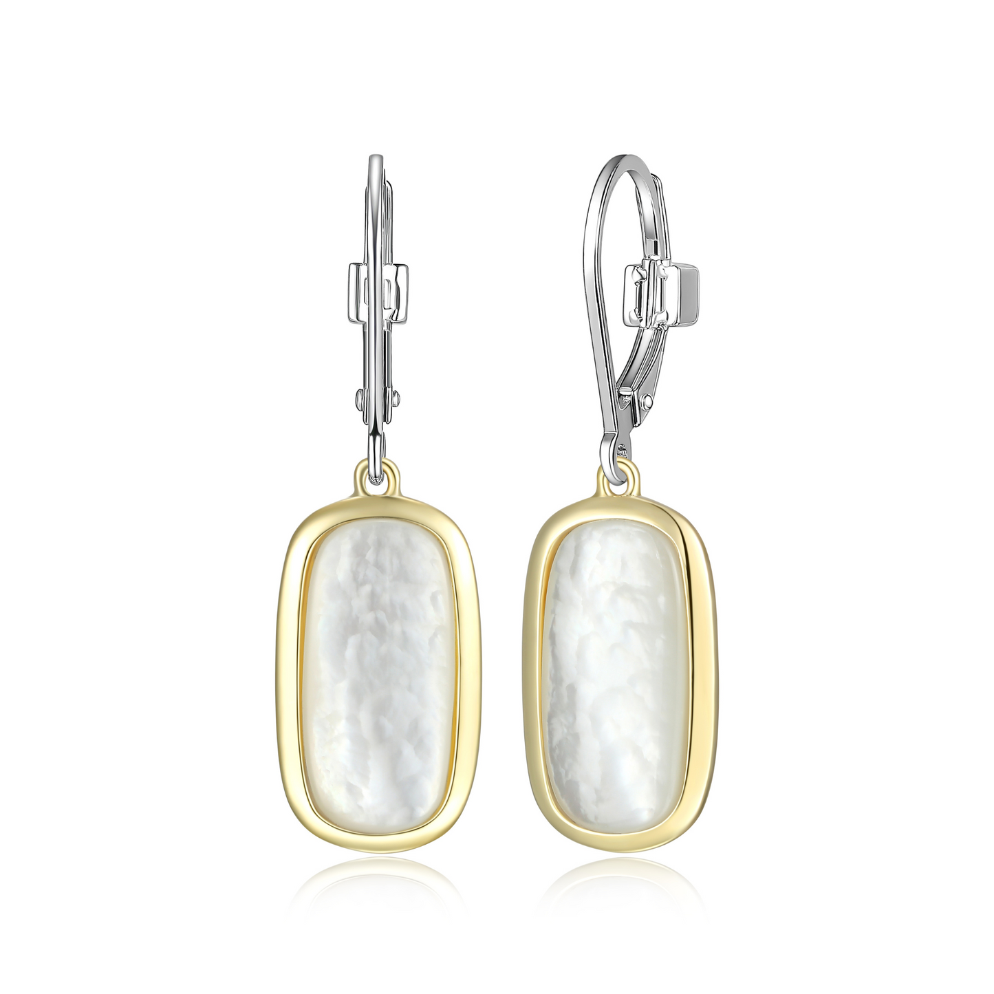 Elle two-tone sterling silver gold plated mother of pearl earrings
