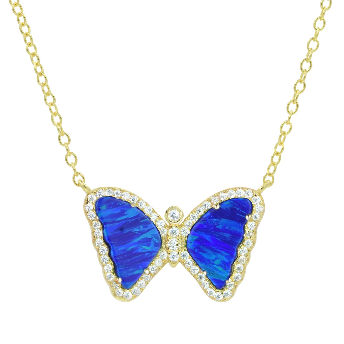 Sterling Silver Gold Plated Butterfly Necklace