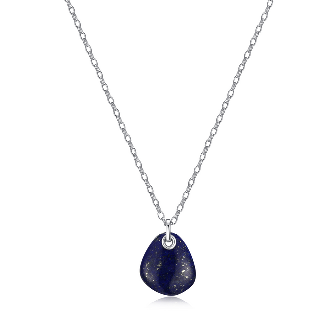 Elle Sterling Silver Lapis Lazuli River Rock Pendant