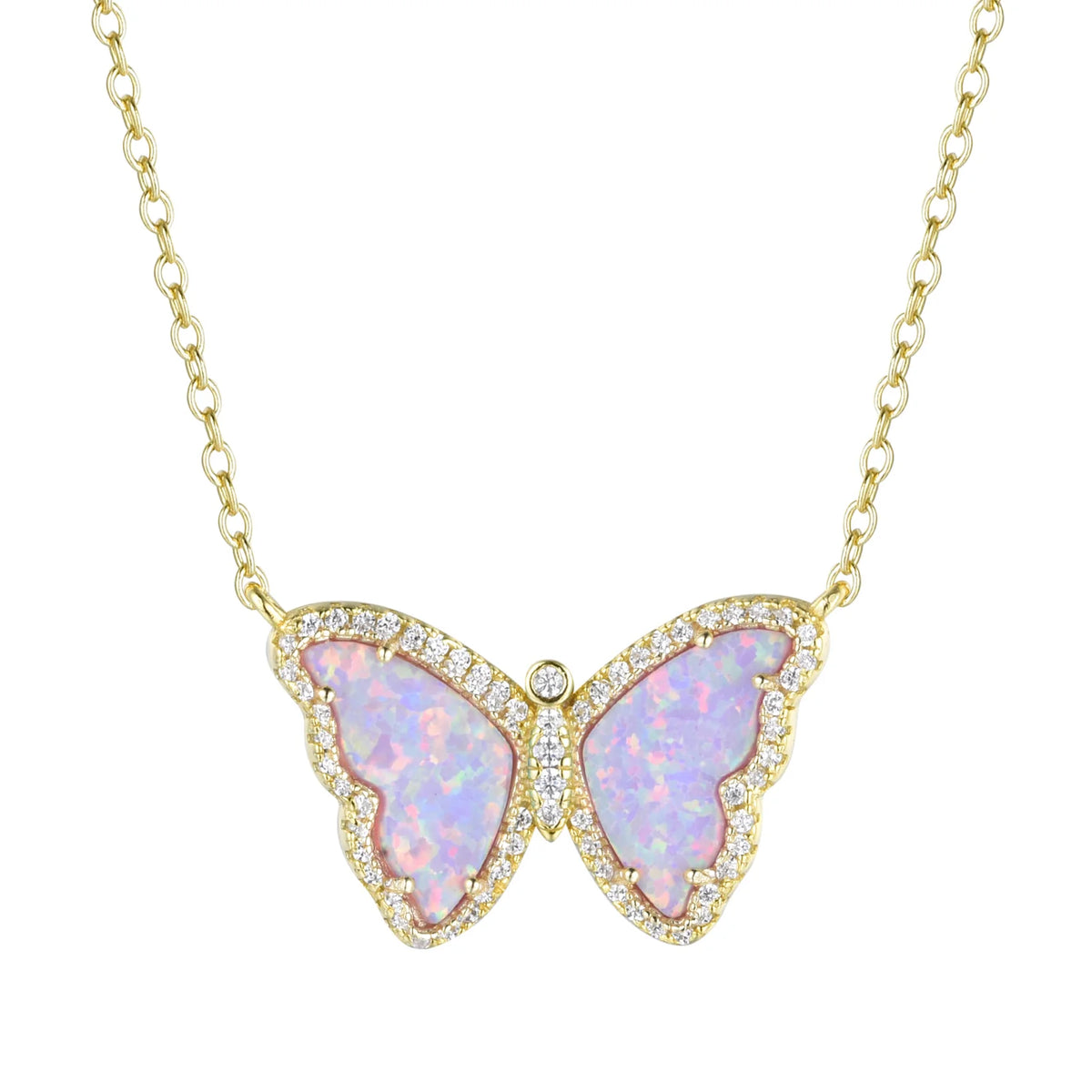 Sterling Silver Gold Plated Butterfly Necklace