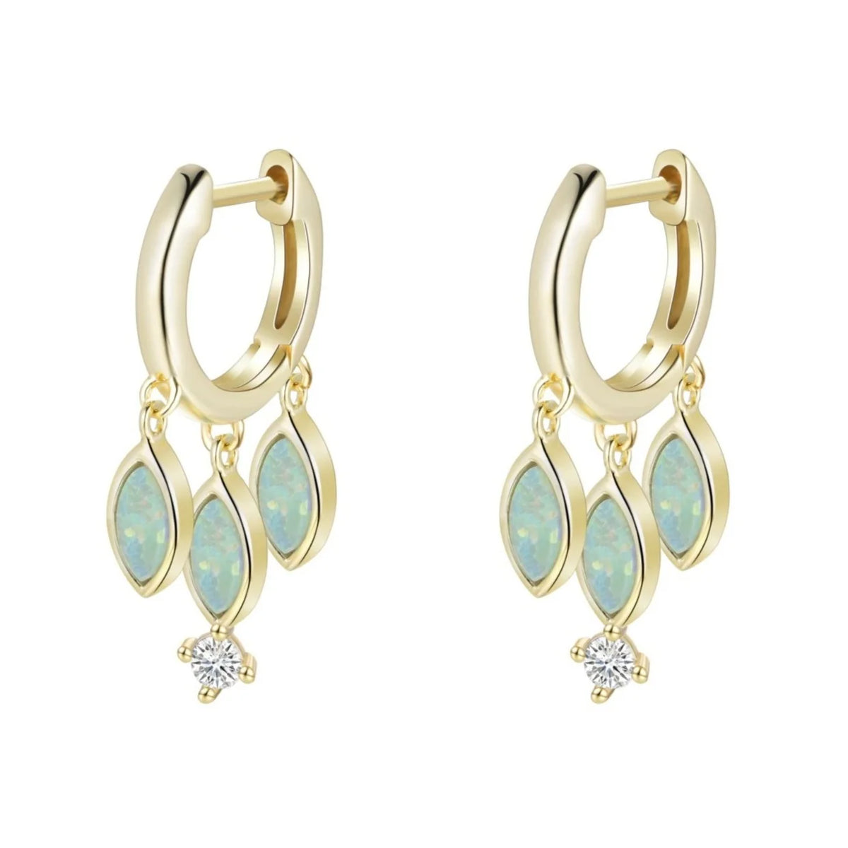 Sterling Silver Gold Plated Dangle Earrings