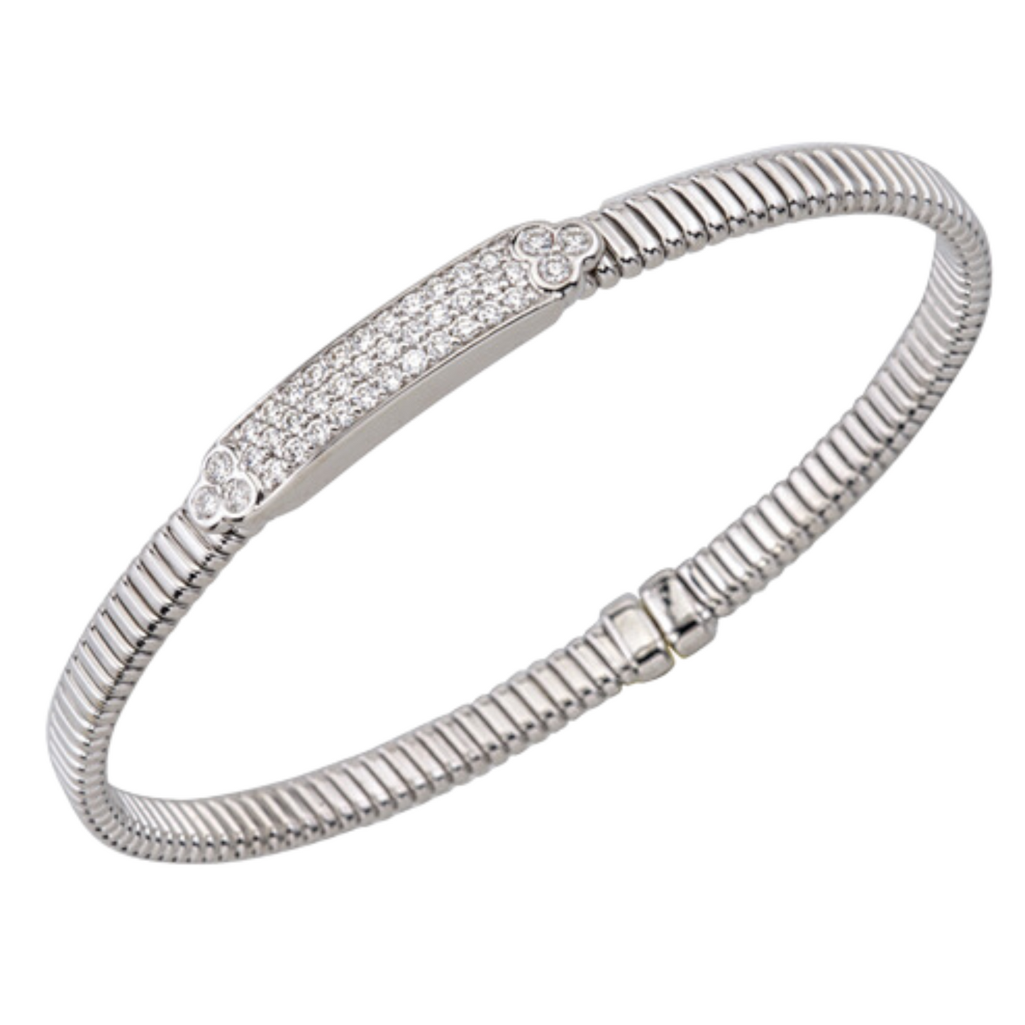 Diamond Bar 18k White Cuff Bracelet