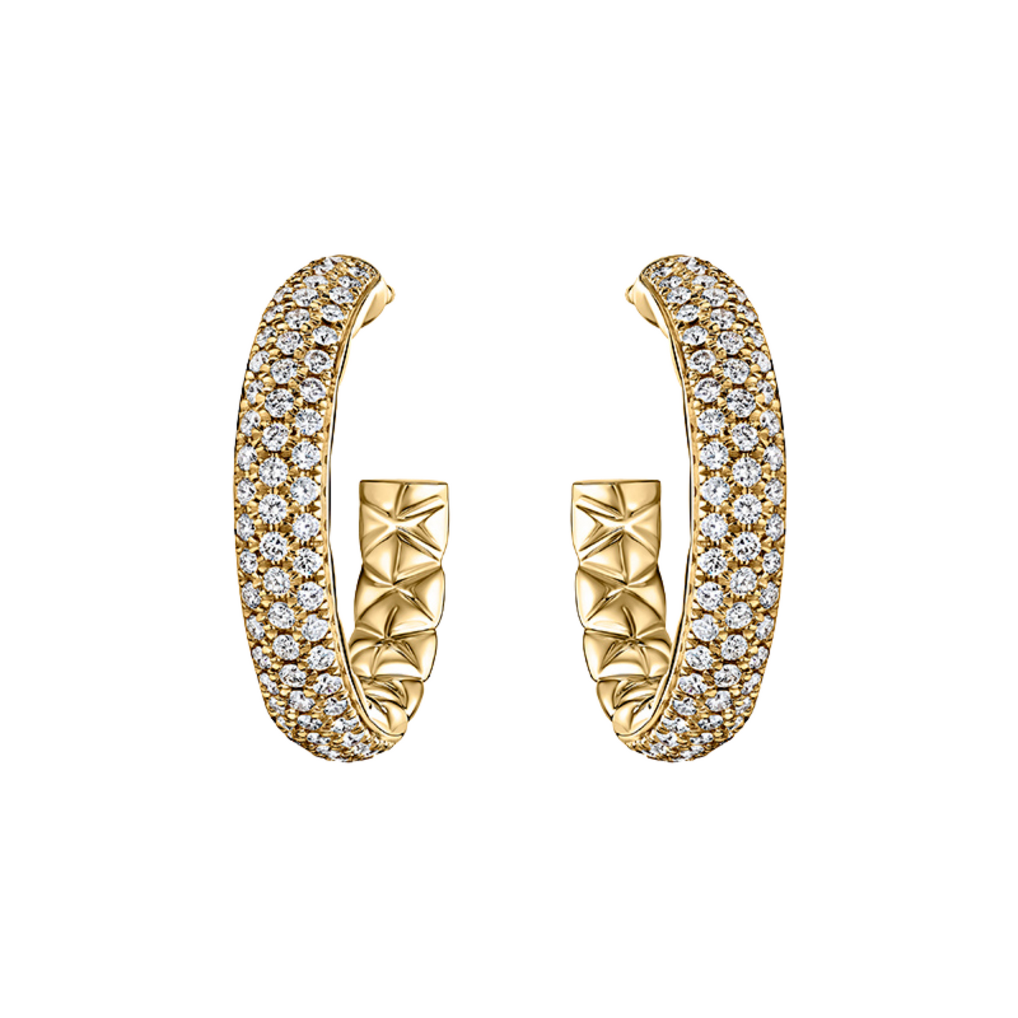 A. Jaffe pave diamond quilted hoop earrings