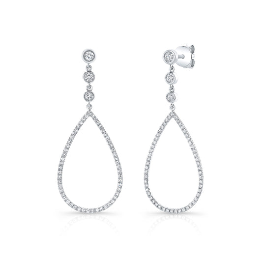 MK Luxury Lady's White 14 Karat Dangle Earrings