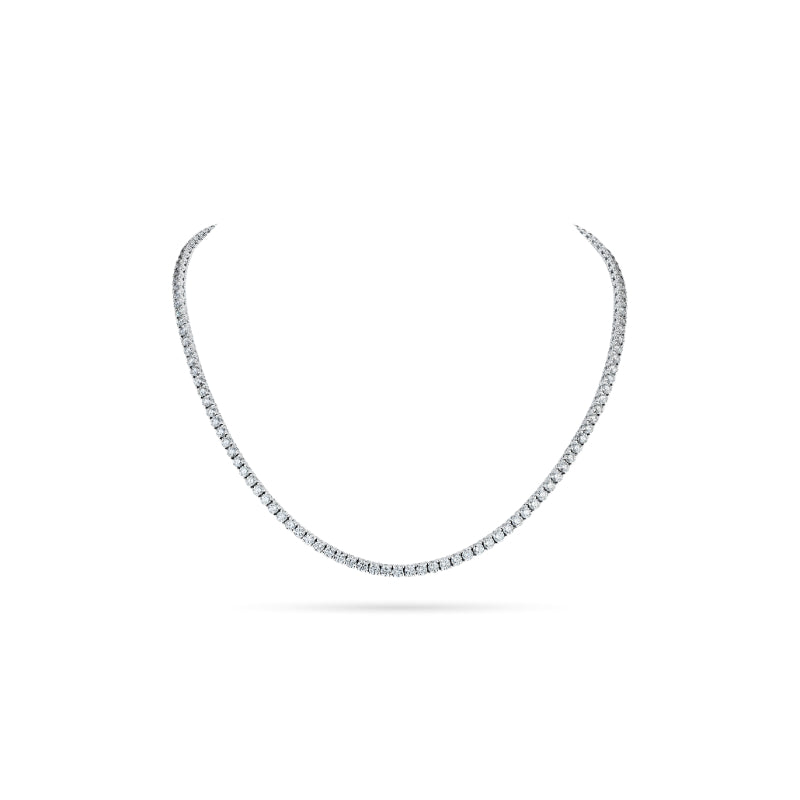 White 18K diamond line necklace for women
