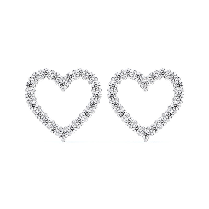 De Beers Forevermark Lady's White 18K Diamond Heart Earrings