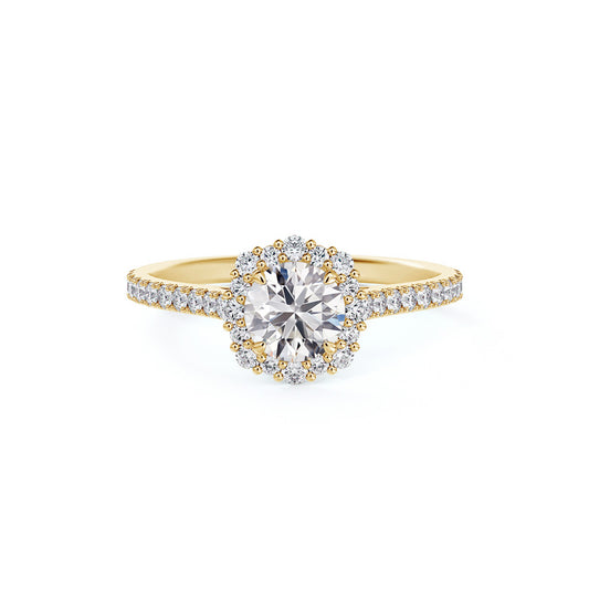 De Beers Forevermark Lady's Yellow 18 Karat Diamond Halo Engagement Ring