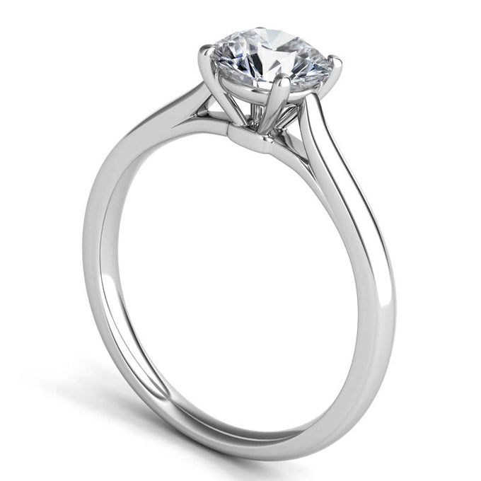 White platinum solitaire ring by Sasha Primak, size 6.