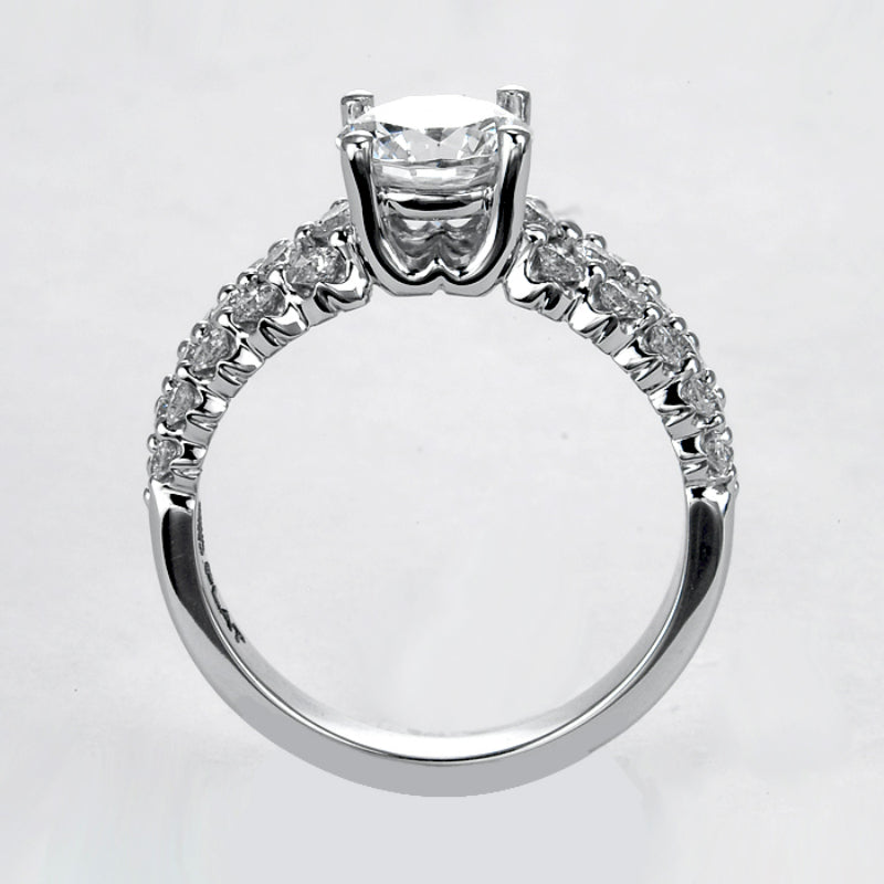 Sasha Primak White Platinum 3-Row Ring Size 6