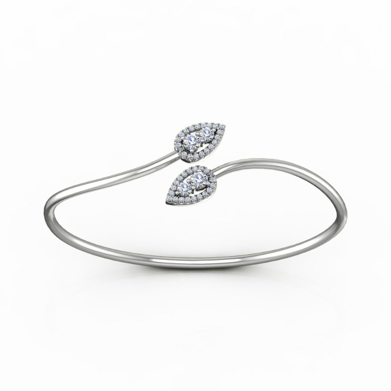 Martin Flyer Lady's White 18K Open Cuff Bracelet